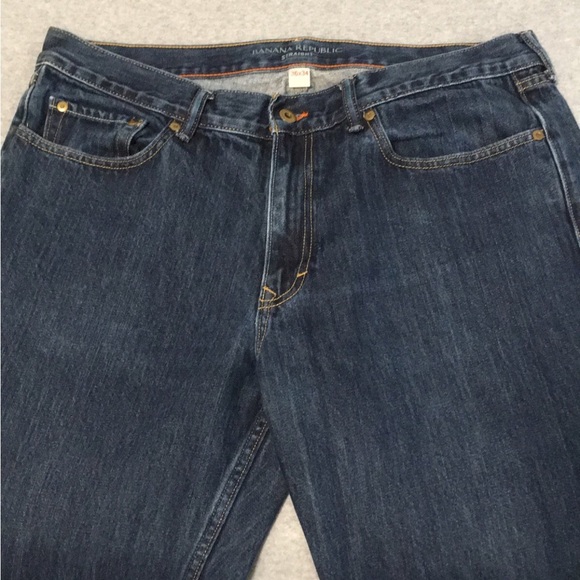 Banana Republic Mens Straight Jeans Size 36 34 Inseam Dark Wash - Picture 3 of 7